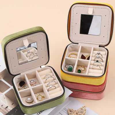 Beli Multi Warna Umum Tujuan Velvet Perhiasan Organizer Kemasan perjalanan Dengan Cermin online manufacture