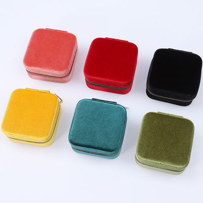 Multi Warna Umum Tujuan Velvet Perhiasan Organizer Kemasan perjalanan Dengan Cermin