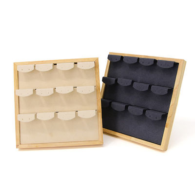 4x3 Praktis Multi Cell Perhiasan Kayu Tampilan Rak Stand Untuk Earrings Pendant