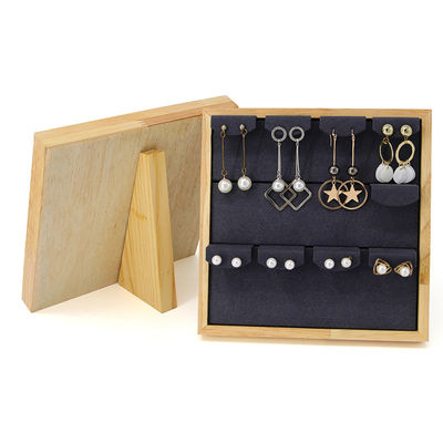 4x3 Praktis Multi Cell Perhiasan Kayu Tampilan Rak Stand Untuk Earrings Pendant