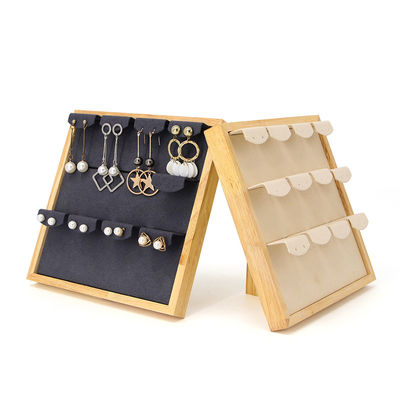 4x3 Praktis Multi Cell Perhiasan Kayu Tampilan Rak Stand Untuk Earrings Pendant