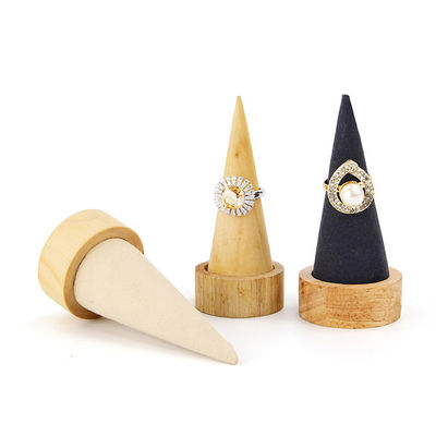 Compact Cone Bentuk Kayu Gelang Tampilan Stand untuk Bangle Watch Exhibition