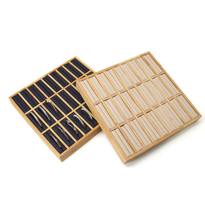 Beli 3x9 Kompak Kayu Padat Perhiasan Cincin Penyimpanan Papan Tampilan Tray Untuk Show Mewah online manufacture