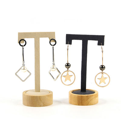T Bentuk Cover Kulit Telinga Drop Display Stand Untuk Perhiasan Mewah Pameran Show