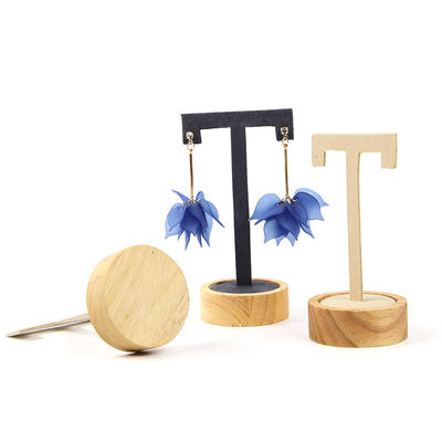 T Bentuk Cover Kulit Telinga Drop Display Stand Untuk Perhiasan Mewah Pameran Show