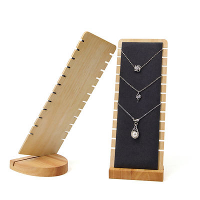 Slot Edge Portable Kayu Perhiasan Tampilan Stand untuk Kalung Pendant Show
