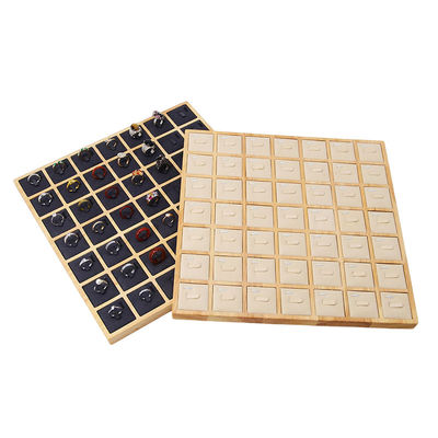 Beli Kapasitas Berlimpah 7x7 Perhiasan Kayu Tray Pameran Perlengkapan Untuk Cincin online manufacture