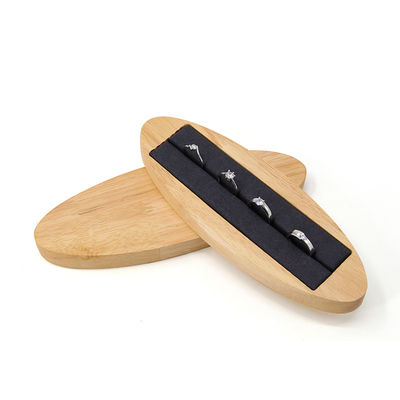 Multipurpose Solid Wood Oval Perhiasan Display Plate Untuk Ring Ear Studs Pameran