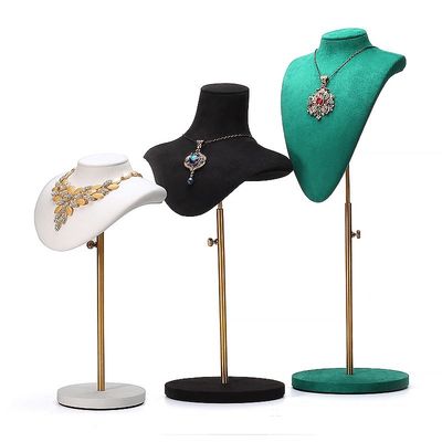 Multi Size Soft Velvet Cover Perhiasan Tampilan Bust Pendant Stand Pameran