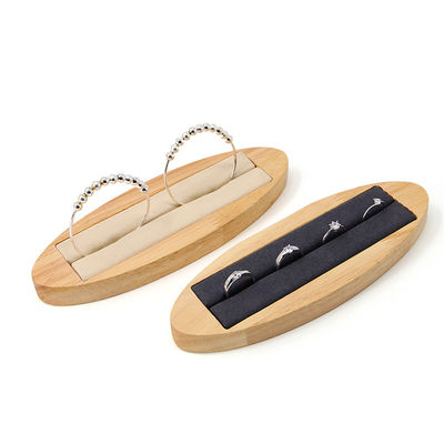 Beli Oval Discreet Perhiasan Kayu Tampilan Perlengkapan Piring Untuk Ears Studs Cincin Pameran online manufacture
