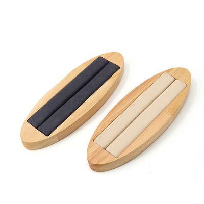 Oval Discreet Perhiasan Kayu Tampilan Perlengkapan Piring Untuk Ears Studs Cincin Pameran