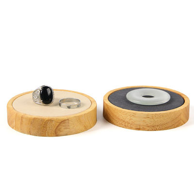 Soft Velvet Lining Kayu Perhiasan Display Plate Slot Tunggal Untuk Ear Ring Pendant