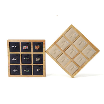 Beli 3x3 Multi Cells Solid Wood Perhiasan Presentasi Tray Untuk Earrings Studs Pameran online manufacture
