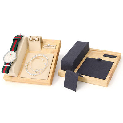 Multipurpose Kayu Perhiasan Mewah Display Tray untuk Jam Tangan Pendant Ear Studs