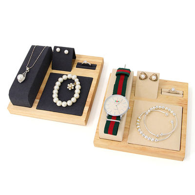 Multipurpose Kayu Perhiasan Mewah Display Tray untuk Jam Tangan Pendant Ear Studs
