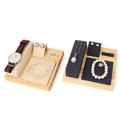 Multipurpose Kayu Perhiasan Mewah Display Tray untuk Jam Tangan Pendant Ear Studs