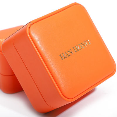 Hot Stamping Smooth Fux Leather Perhiasan Box Packaging Set Lembut Samet Lining