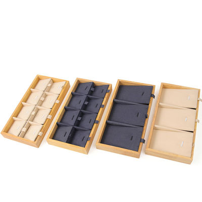 Multi-Cells Solid Wood Pendant Storage Rack Perhiasan Kalung Pemandangan Tray