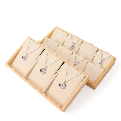 Multi-Cells Solid Wood Pendant Storage Rack Perhiasan Kalung Pemandangan Tray