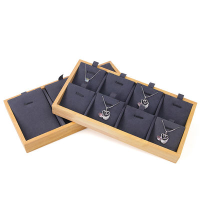 Multi-Cells Solid Wood Pendant Storage Rack Perhiasan Kalung Pemandangan Tray