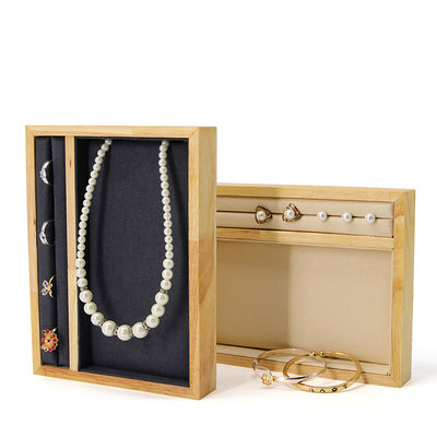 Solid Wooden Multi-Function Perhiasan Display Holder Tray untuk Ring Pendant Ear Stud