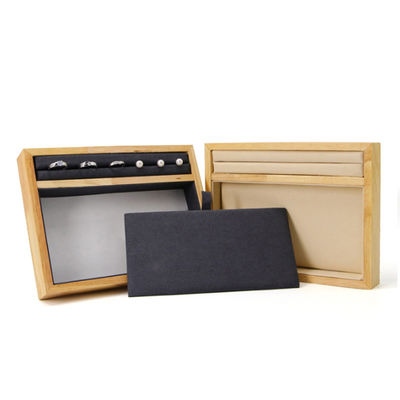 Solid Wooden Multi-Function Perhiasan Display Holder Tray untuk Ring Pendant Ear Stud