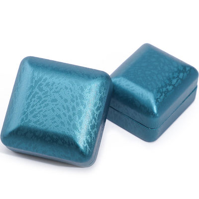 Peacock Blue Snow Grain PU Kotak Perhiasan Kulit, Set Perhiasan Mewah Kotak Hadiah OEM