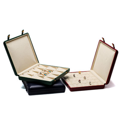 Pebble Grain Kulit Perhiasan Kotak Kemasan Storage Case Untuk Ears Studs Pendant