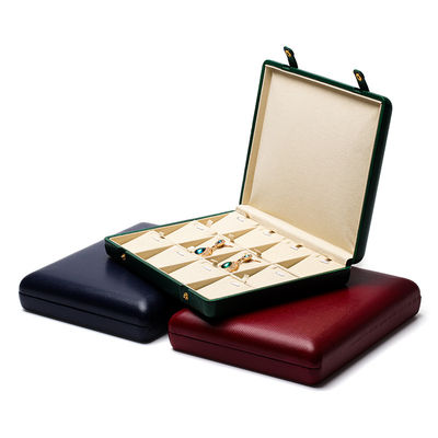 Pebble Grain Kulit Perhiasan Kotak Kemasan Storage Case Untuk Ears Studs Pendant