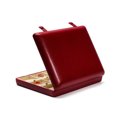 Pebble Grain Kulit Perhiasan Kotak Kemasan Storage Case Untuk Ears Studs Pendant