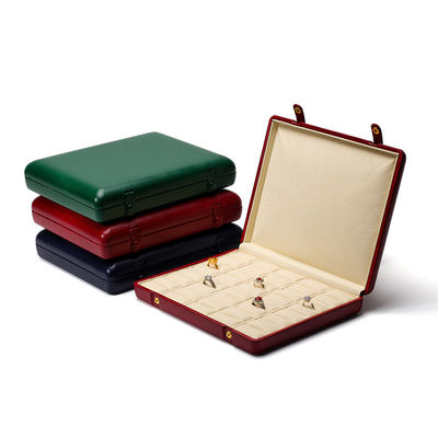 Pebble Grain Kulit Perhiasan Kotak Kemasan Storage Case Untuk Ears Studs Pendant