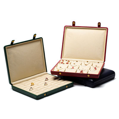 Pebble Grain Kulit Perhiasan Kotak Kemasan Storage Case Untuk Ears Studs Pendant