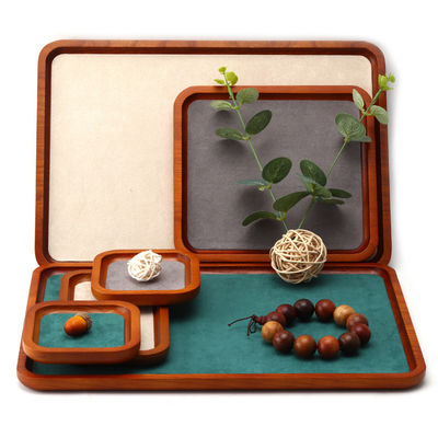 Beli Multi Color Lining Solid Wood Jewelry Display Tray Untuk Ring Bracelet Pendant Exhibition online manufacture
