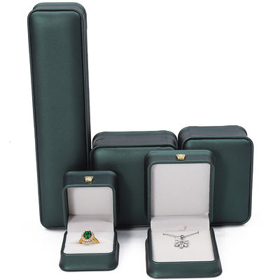 Crown Ornament Round-Corner PU Leather Jewelry Storage Box Set untuk Cincin Pendant