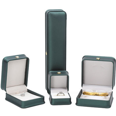 Crown Ornament Round-Corner PU Leather Jewelry Storage Box Set untuk Cincin Pendant