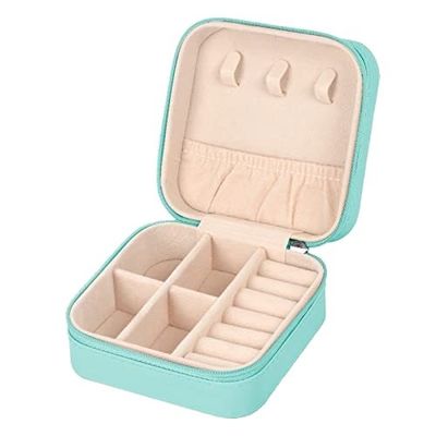 Beli Multiple Compartments PU Kulit Perhiasan Perjalanan Organizer Box Zipper Bag online manufacture