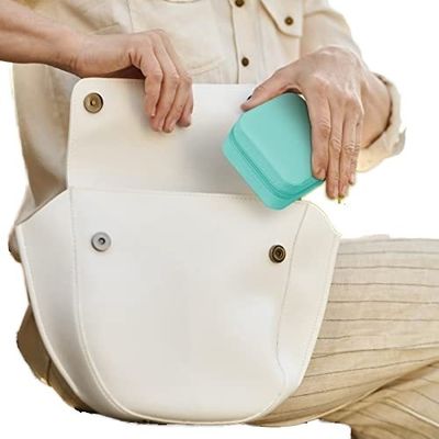 Multiple Compartments PU Kulit Perhiasan Perjalanan Organizer Box Zipper Bag