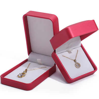Noble Red PU Leather Luxury Jewelry Packaging Box Set dengan lapisan beludru lembut