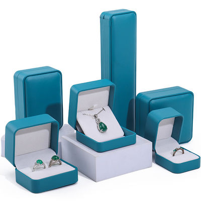 Peacock Green Eye Catching Fake Kulit Perhiasan Kemasan Kotak Set Kasus Mewah