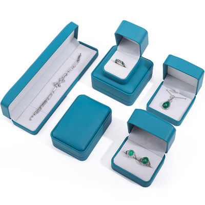 Peacock Green Eye Catching Fake Kulit Perhiasan Kemasan Kotak Set Kasus Mewah