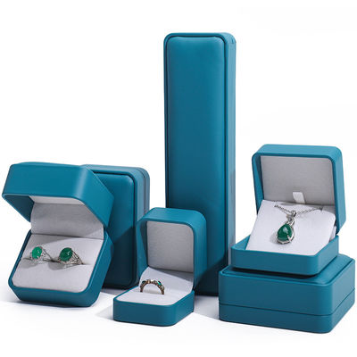 Peacock Green Eye Catching Fake Kulit Perhiasan Kemasan Kotak Set Kasus Mewah