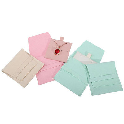 Kantong penyimpanan perhiasan microfiber sentuh lembut dengan pemisah yang bisa dilepas untuk anting