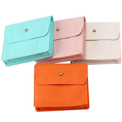 Kertas Perhiasan Berlapis Velvet Mini Anti-Goresan Flip Open Tas Berlapis Velvet Kecil