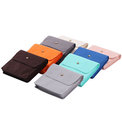 Kertas Perhiasan Berlapis Velvet Mini Anti-Goresan Flip Open Tas Berlapis Velvet Kecil