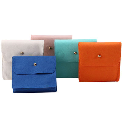 Kertas Perhiasan Berlapis Velvet Mini Anti-Goresan Flip Open Tas Berlapis Velvet Kecil