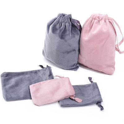 Soft Touch Adaptable Storage Velvet Drawstring Bag untuk Kemasan Perhiasan Harta