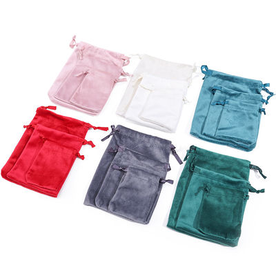 Soft Touch Adaptable Storage Velvet Drawstring Bag untuk Kemasan Perhiasan Harta