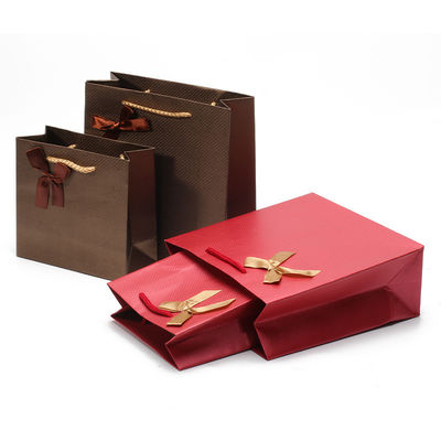 Twill Grain Tasteful Cardboard Paper Tote Gift Bags Perhiasan Pengemasan Pemegang
