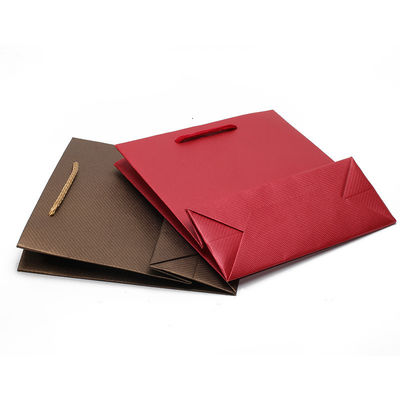 Twill Grain Tasteful Cardboard Paper Tote Gift Bags Perhiasan Pengemasan Pemegang