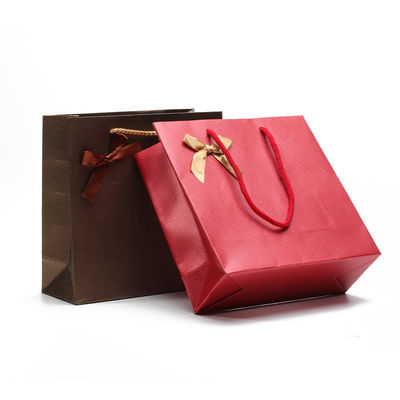 Twill Grain Tasteful Cardboard Paper Tote Gift Bags Perhiasan Pengemasan Pemegang
